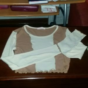 Romwe Long Sleeve Crop Top